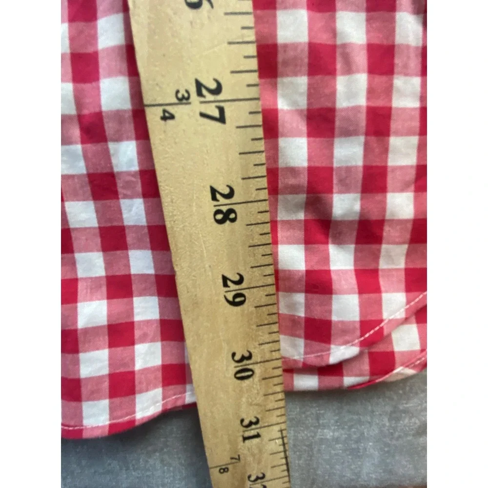 Polo Ralph Lauren Mens XL Gingham Shirt Red White Non-Iron Long Sleeve Button